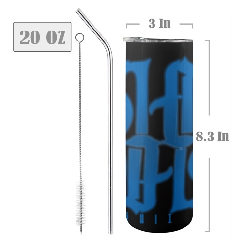 SHIT Show Blue Tumbler 20oz Tall Skinny Tumbler with Lid and Straw
