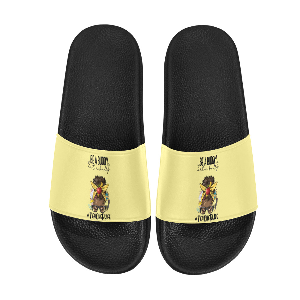 Be a BuddyLightYellowSlide Women's Slide Sandals (Model 057)