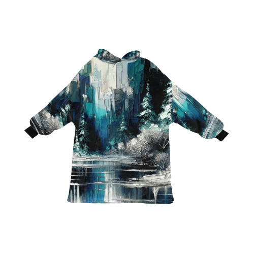 Painted City Winter Scene 1006 Blanket Hoodie for Women