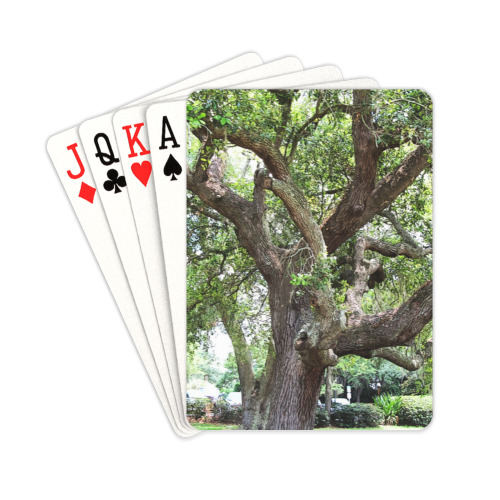 Oak Tree In The Park 7659 Stinson Park Jacksonville Florida Playing Cards 2.5"x3.5"