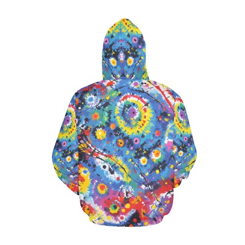 Play of colors and shapes. Abstract tie-dye art. All Over Print Hoodie for Women (USA Size) (Model H13)