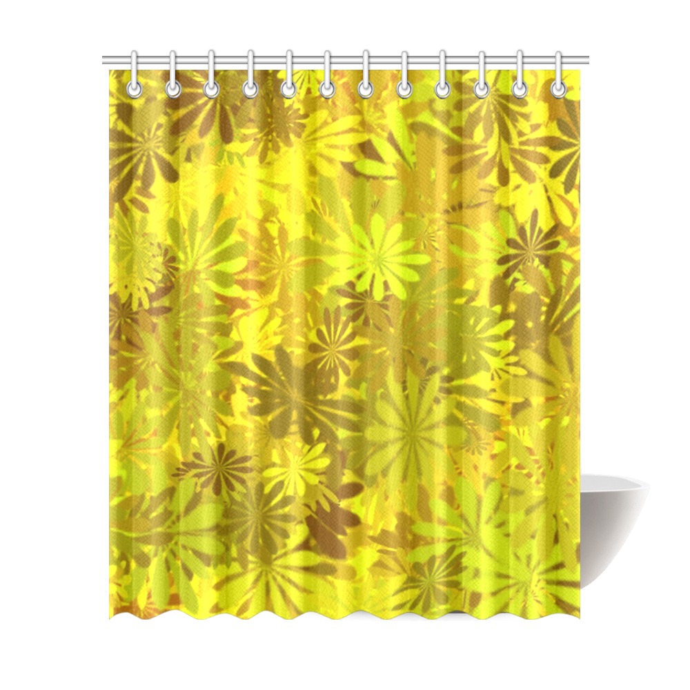 Yellow Daisies Shower Curtain 72"x84"