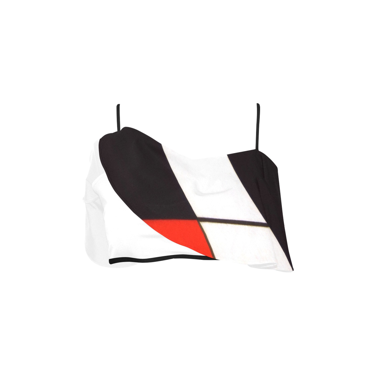 Composition A by Piet Mondrian Ruffle Bikini Top (Model S13)