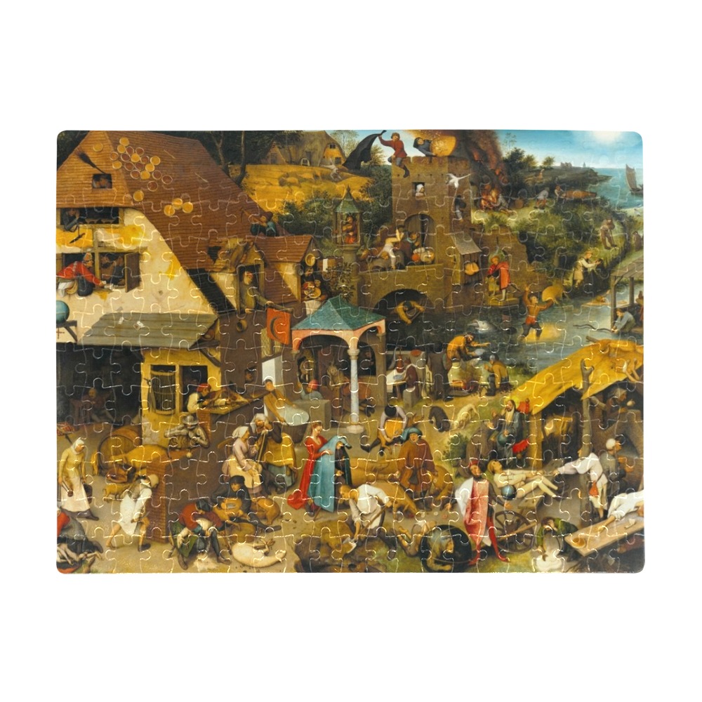 Pieter Brueghel the Elder-The Dutch Proverbs A3 Size Jigsaw Puzzle (Set of 252 Pieces)