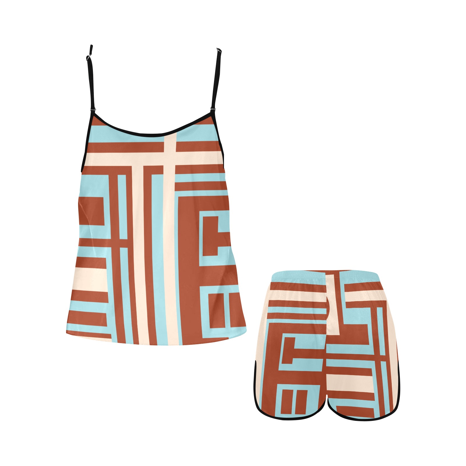 Model 1 Women's Spaghetti Strap Short Pajama Set