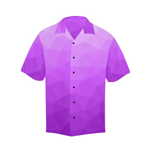 Purple gradient geometric mesh pattern Hawaiian Shirt (Model T58)