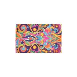 Abstract Retro Hippie Paisley Floral Bath Rug 20''x 32''