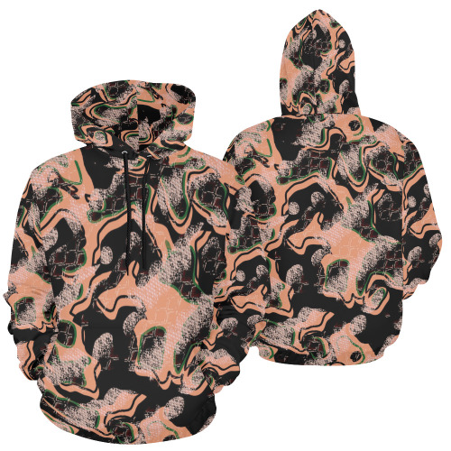 Modern Fashion Military Black Mamba Camouflage All Over Print Hoodie for Women (USA Size) (Model H13)