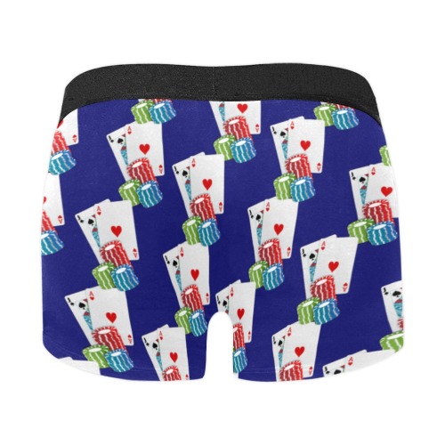 Blackjack & Poker Chips on Blue Men's All Over Print Boxer Briefs (Model L10)