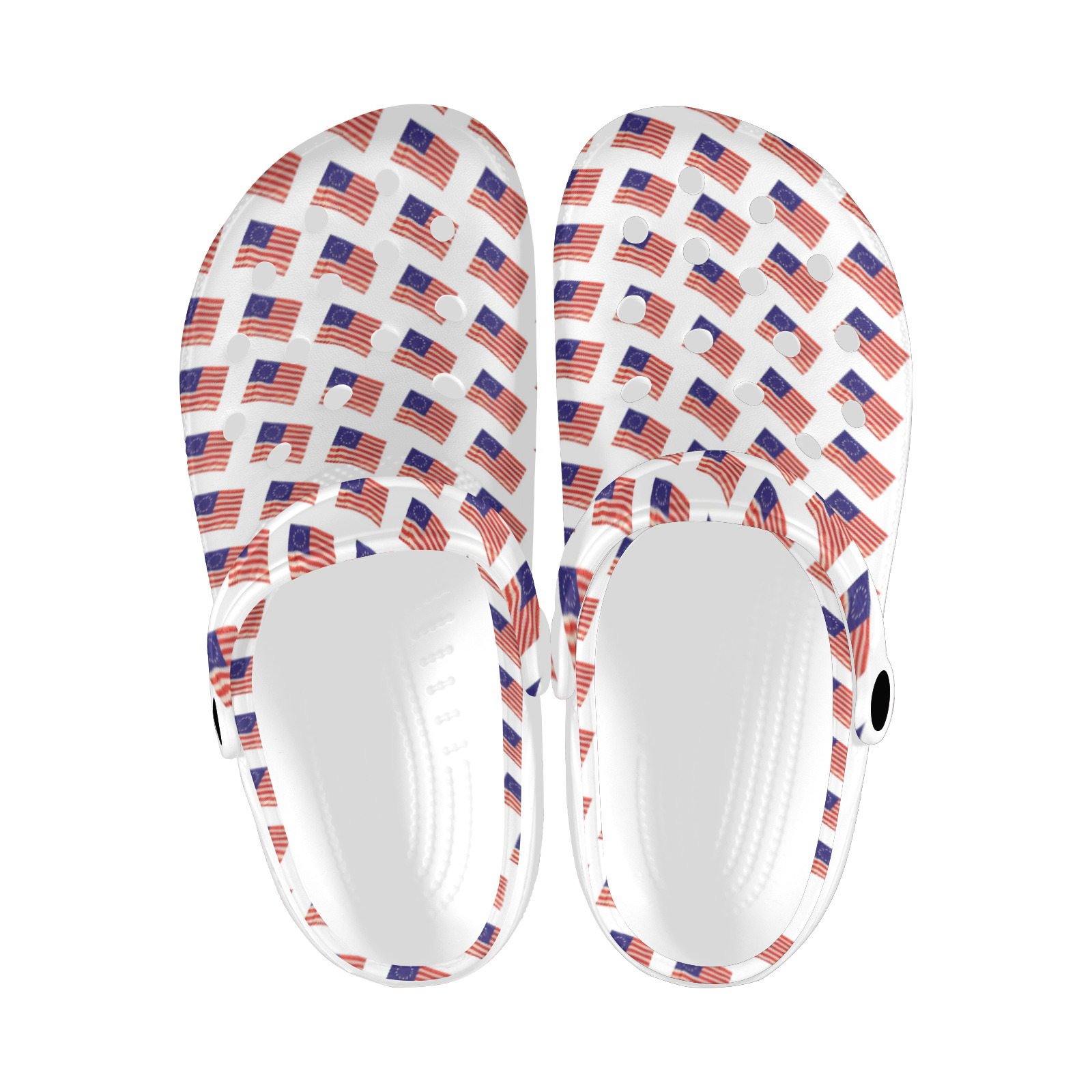Betsy Ross American Flags Custom Print Foam Clogs for Adults