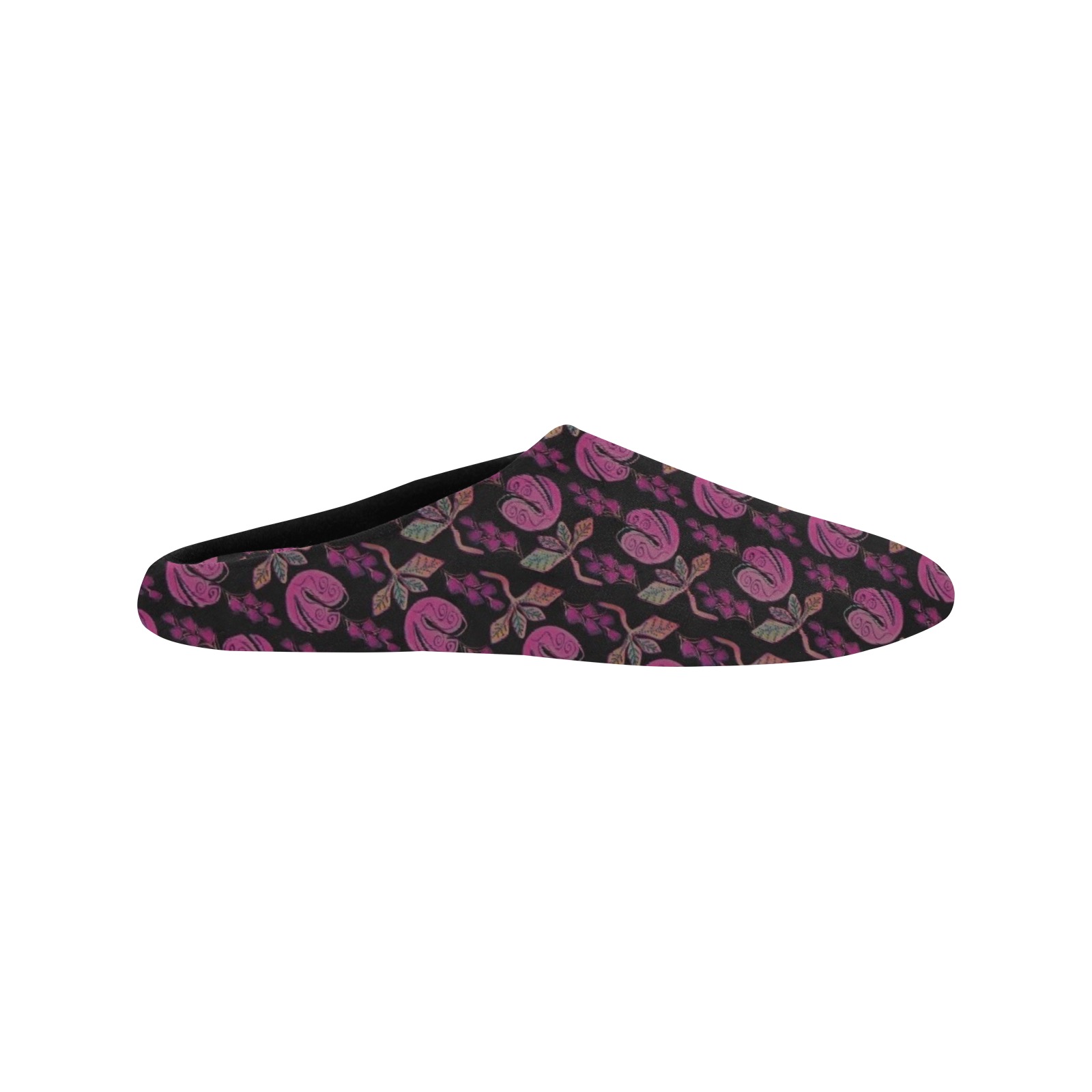 Sweet floral pattern Women's Non-Slip Cotton Slippers (Model 0602)