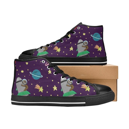 Sloth cosmos Women's Classic High Top Canvas Shoes (Model 017)