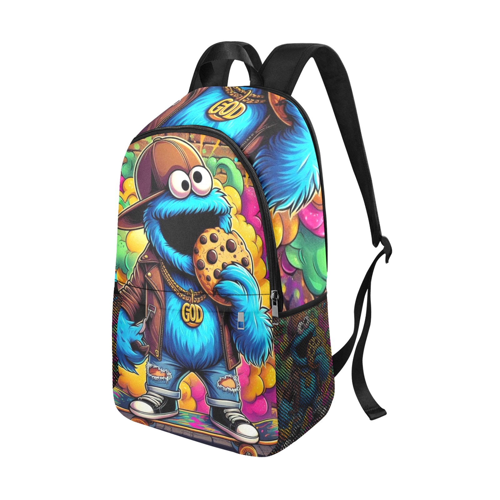 SS Cookie_eater Backpack Fabric Backpack with Side Mesh Pockets (Model 1659)