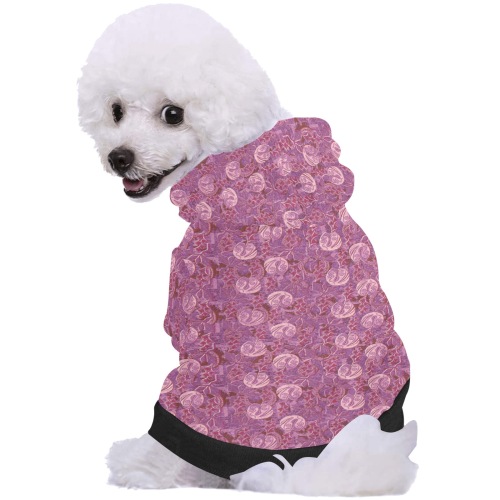 Chic pink floral Pet Dog Hoodie