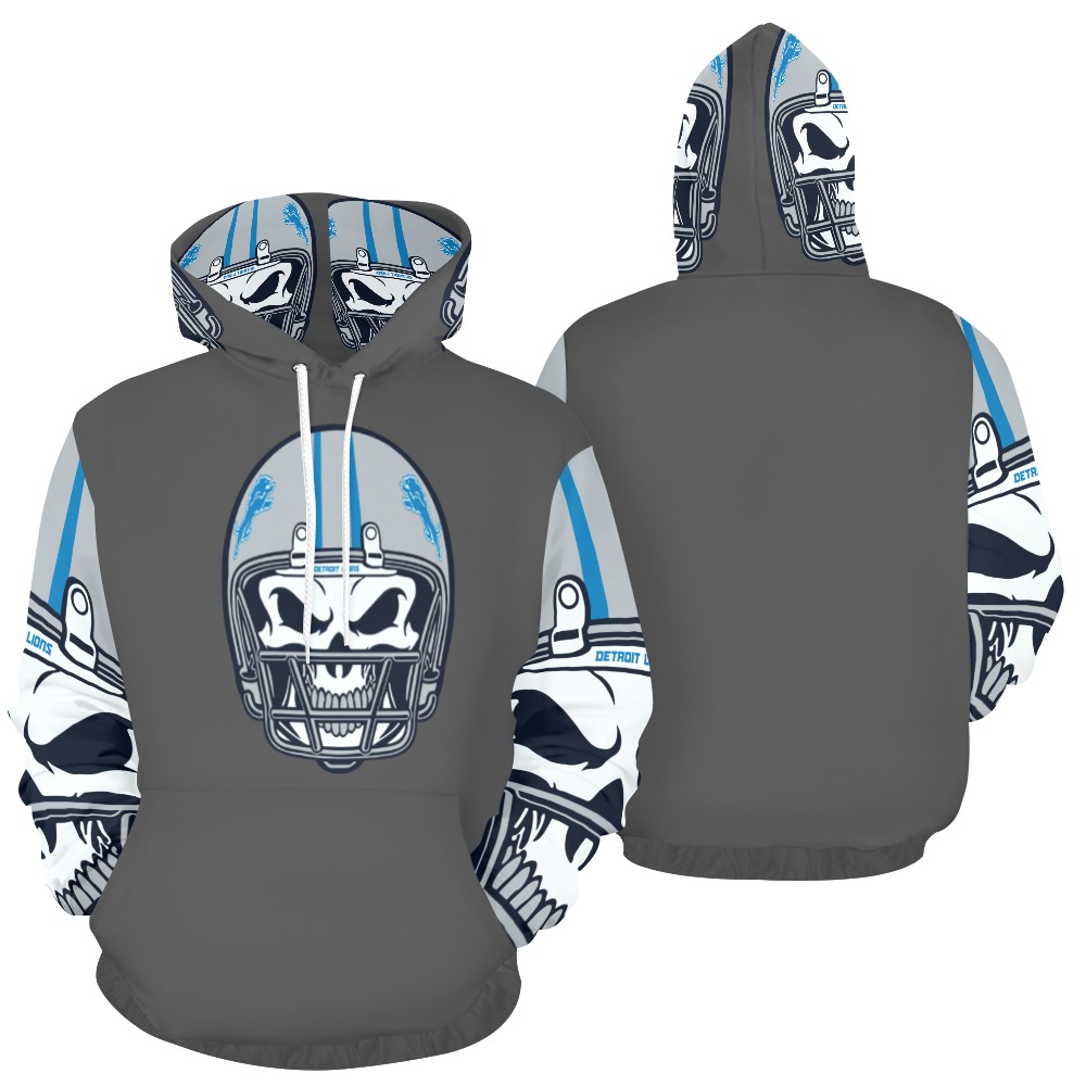 Lions Skull Center Print All Over Print Hoodie for Men (USA Size) (Model H13)