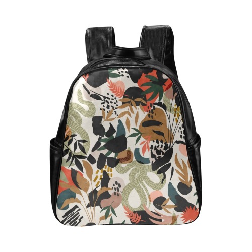 Abstract snakes shapes nature 63 Multi-Pockets Backpack (Model 1636)