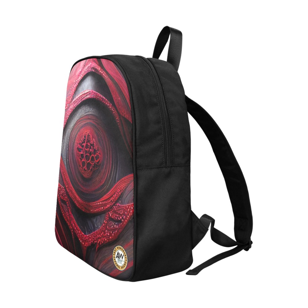 red circular pattern Fabric School Backpack (Model 1682) (Large)