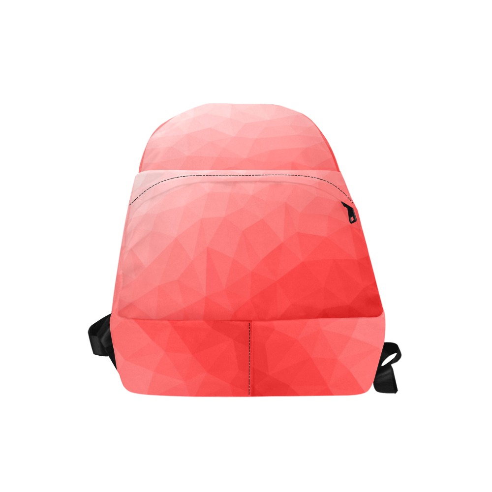 Red gradient geometric mesh pattern Unisex Classic Backpack (Model 1673)