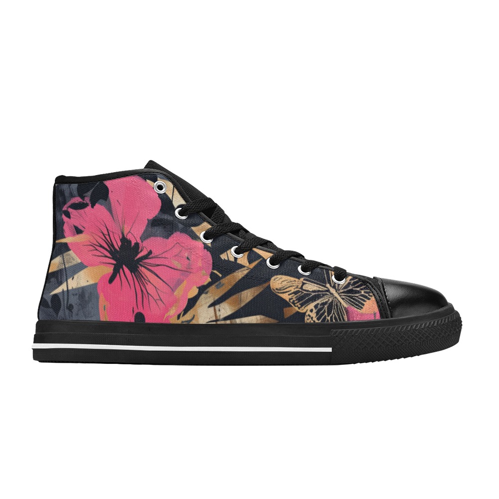 unsolvedadventures_and_artsy_and_flowing_pattern_that_gives_a_f_cc3ba096-7028-43b2-bf53-c933b588a033 Women's Classic High Top Canvas Shoes (Model 017)