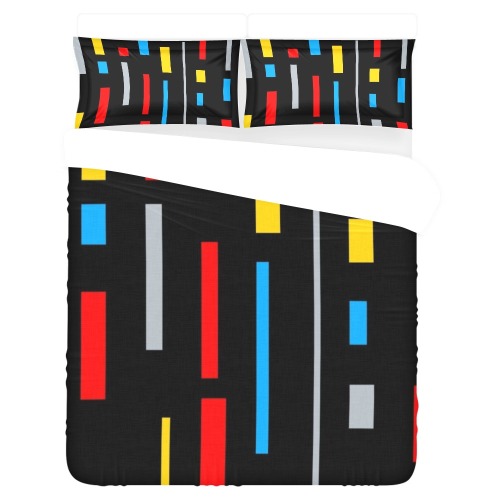 Abstract Rectangles 3-Piece Bedding Set