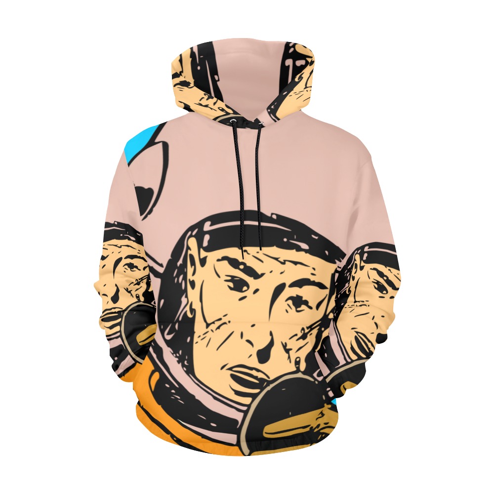 astronaut All Over Print Hoodie for Women (USA Size) (Model H13)