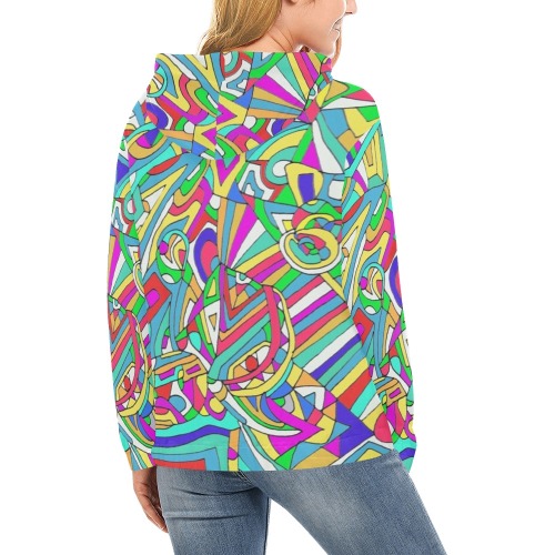 Abstract motion All Over Print Hoodie for Women (USA Size) (Model H13)