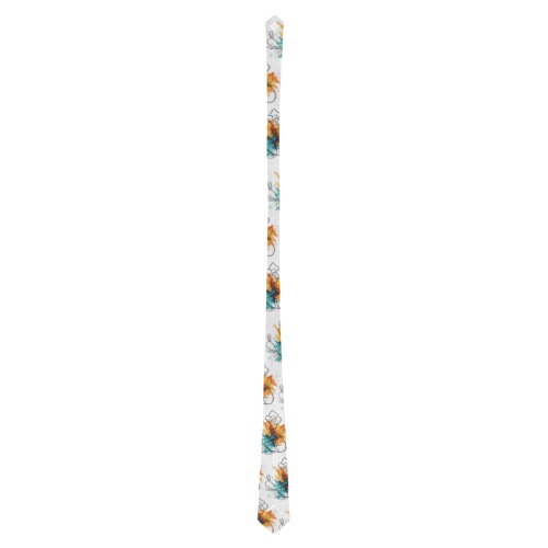 Abstract Floral Paint Classic Necktie (Two Sides)