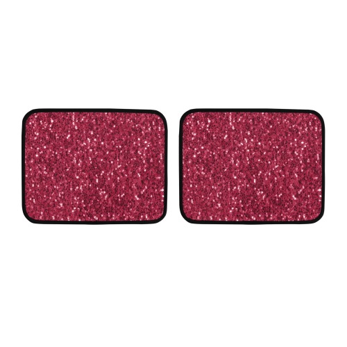 Magenta dark pink red faux sparkles glitter Back Car Floor Mat (2pcs)