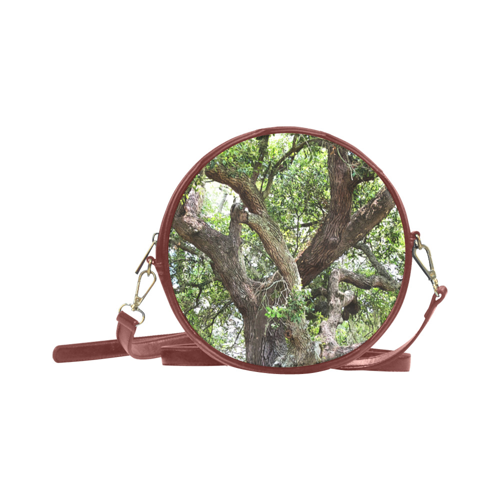 Oak Tree In The Park 7659 Stinson Park Jacksonville Florida Round Sling Bag (Model 1647)