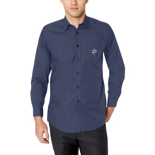 Dionio Clothing - Blue Casual Dress Shirt Men's All Over Print Casual Dress Shirt (Model T61)