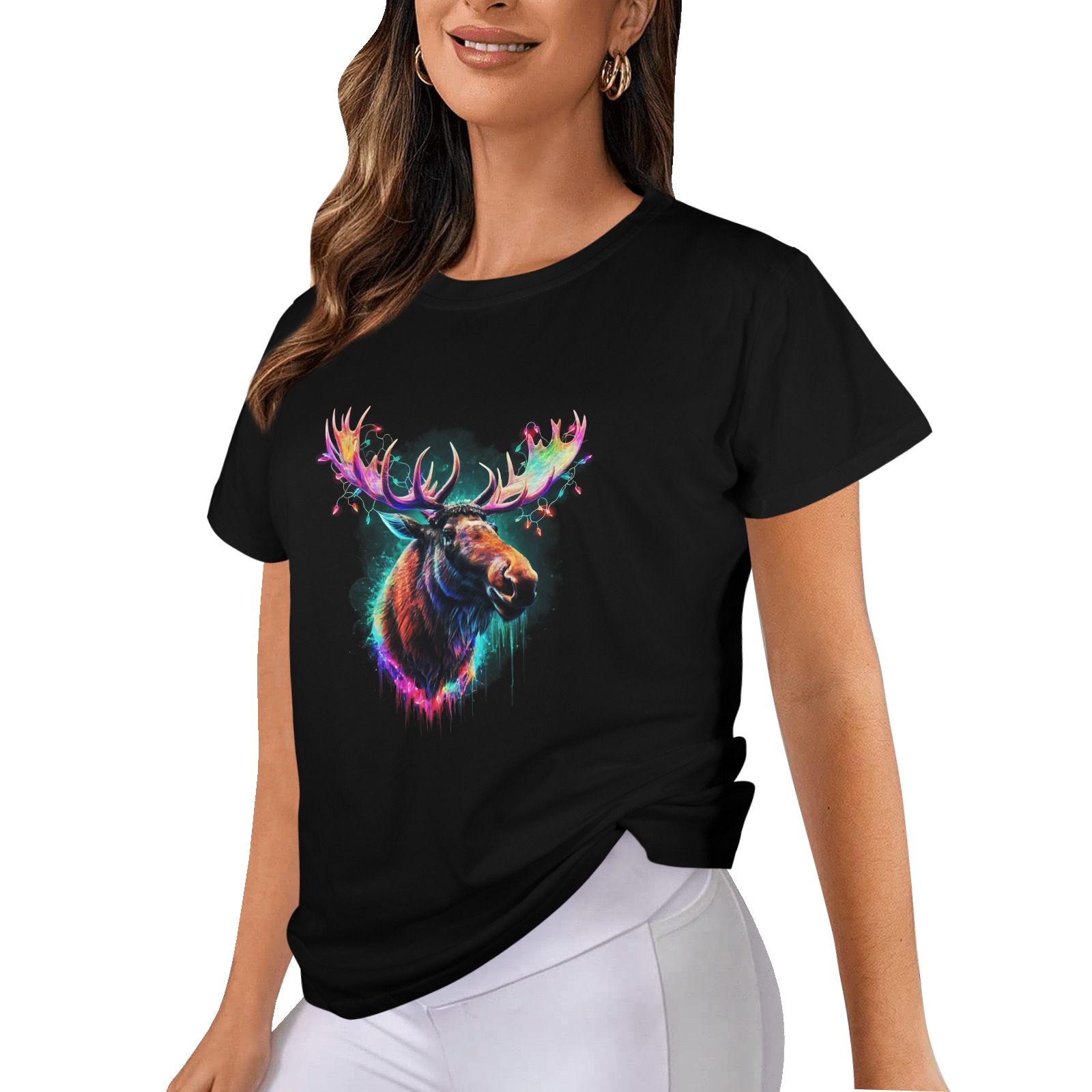 Moose Women's Glow in the Dark T-shirt (Front Printing)