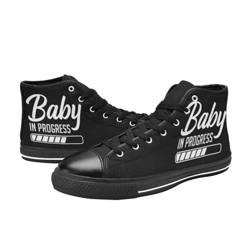Baby in progress Women's Classic High Top Canvas Shoes (Model 017)