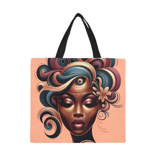 Beautiful Face Tote All Over Print Canvas Tote Bag/Large (Model 1699)
