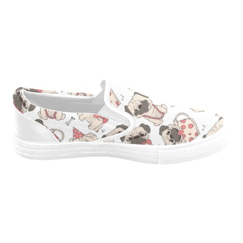 Pugs and Mugs Women's Unusual Slip-on Canvas Shoes (Model 019)