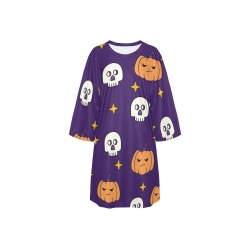 Pumpkins and Skeletons Women's Oversized Sleep Tee (Model T74)