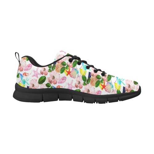 beach floral Women's Breathable Running Shoes (Model 055)