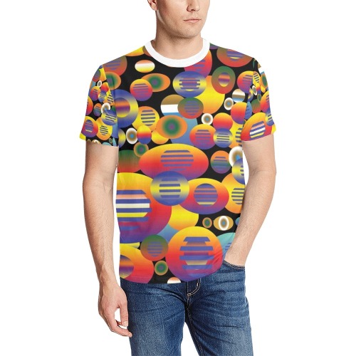 closed balls1 Men's All Over Print T-Shirt (Solid Color Neck) (Model T63)