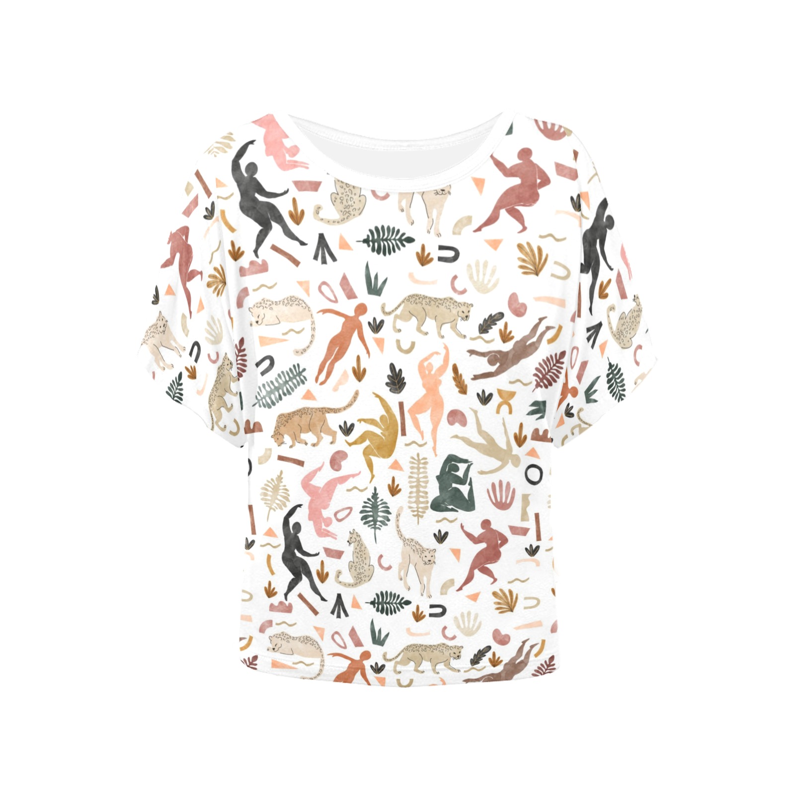Abstract shapes of wild desert Women's Batwing-Sleeved Blouse T shirt (Model T44)