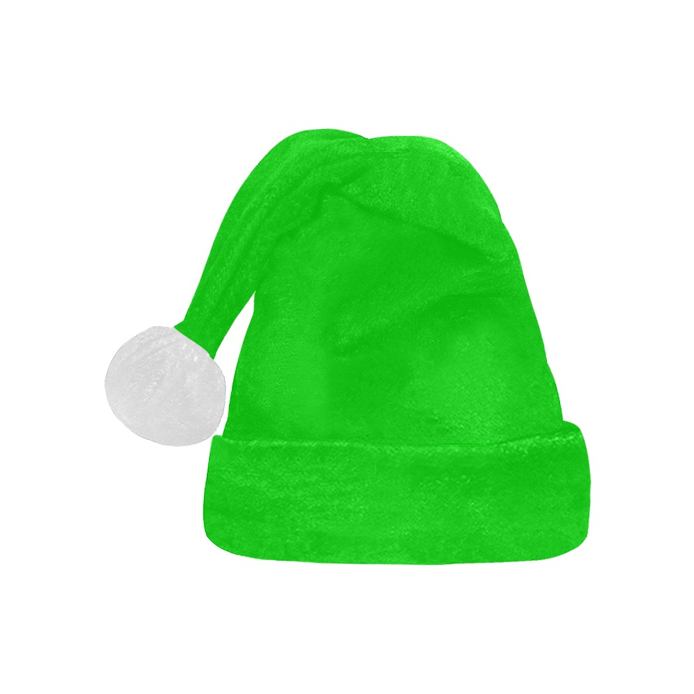 Merry Christmas Green Solid Color Santa Hat