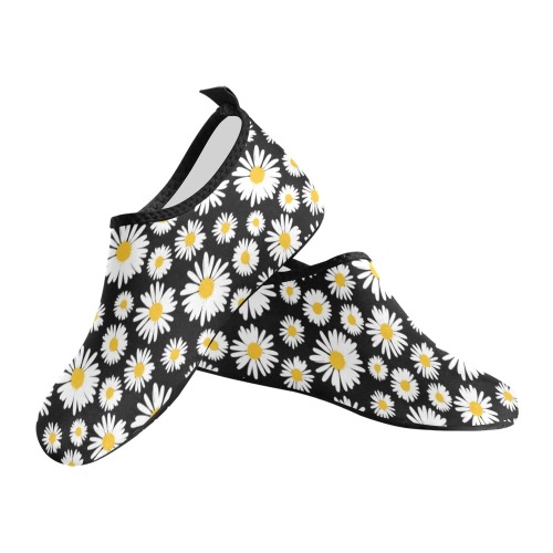 Black Daisy Women's Slip-On Water Shoes (Model 056)