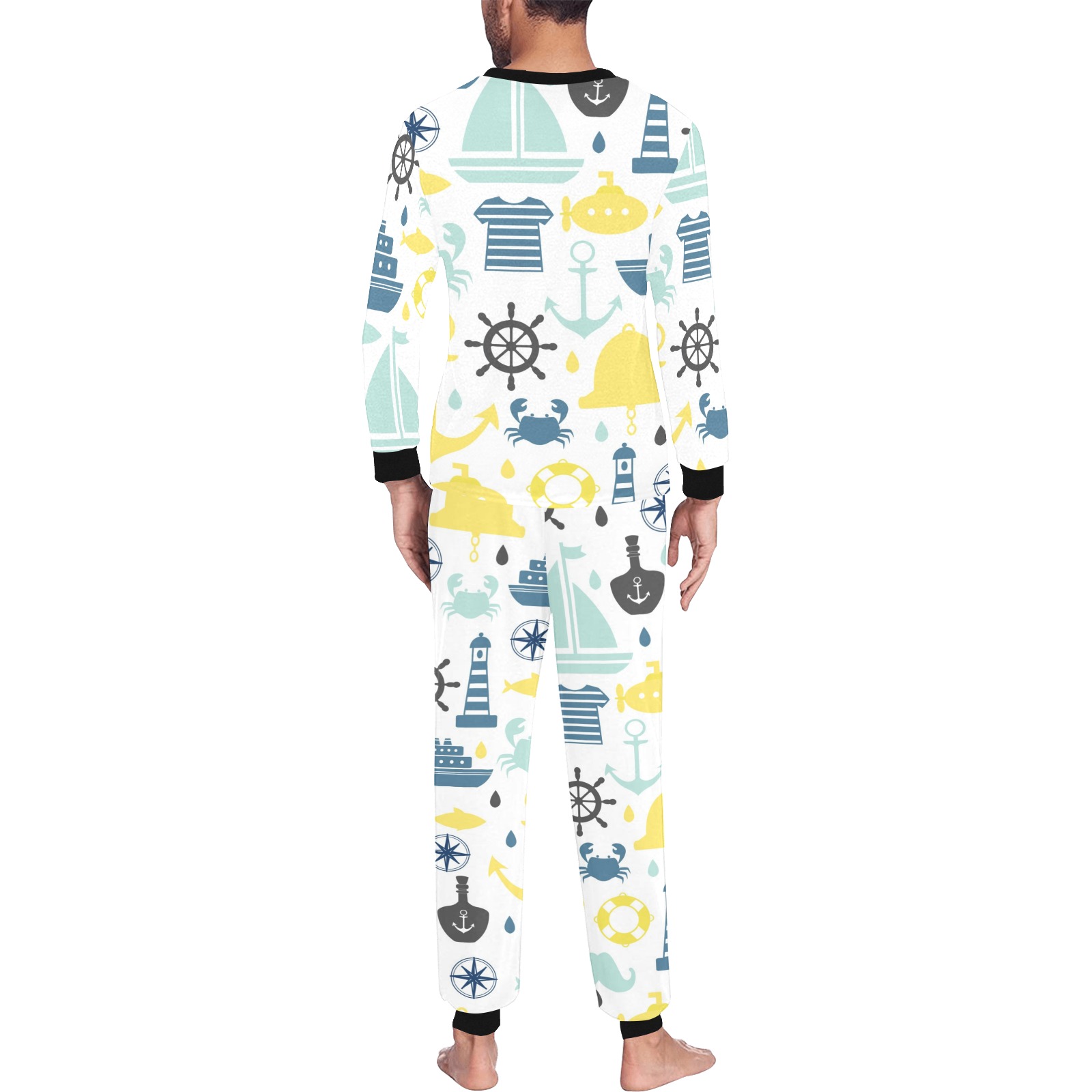 88y7y Men's All Over Print Pajama Set