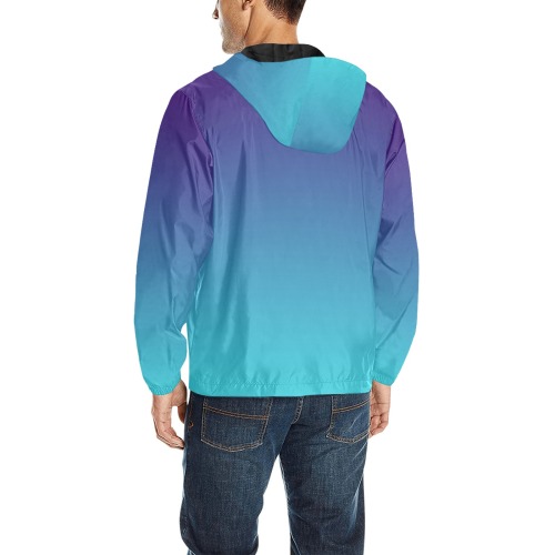 blu mau All Over Print Quilted Windbreaker for Men (Model H35)