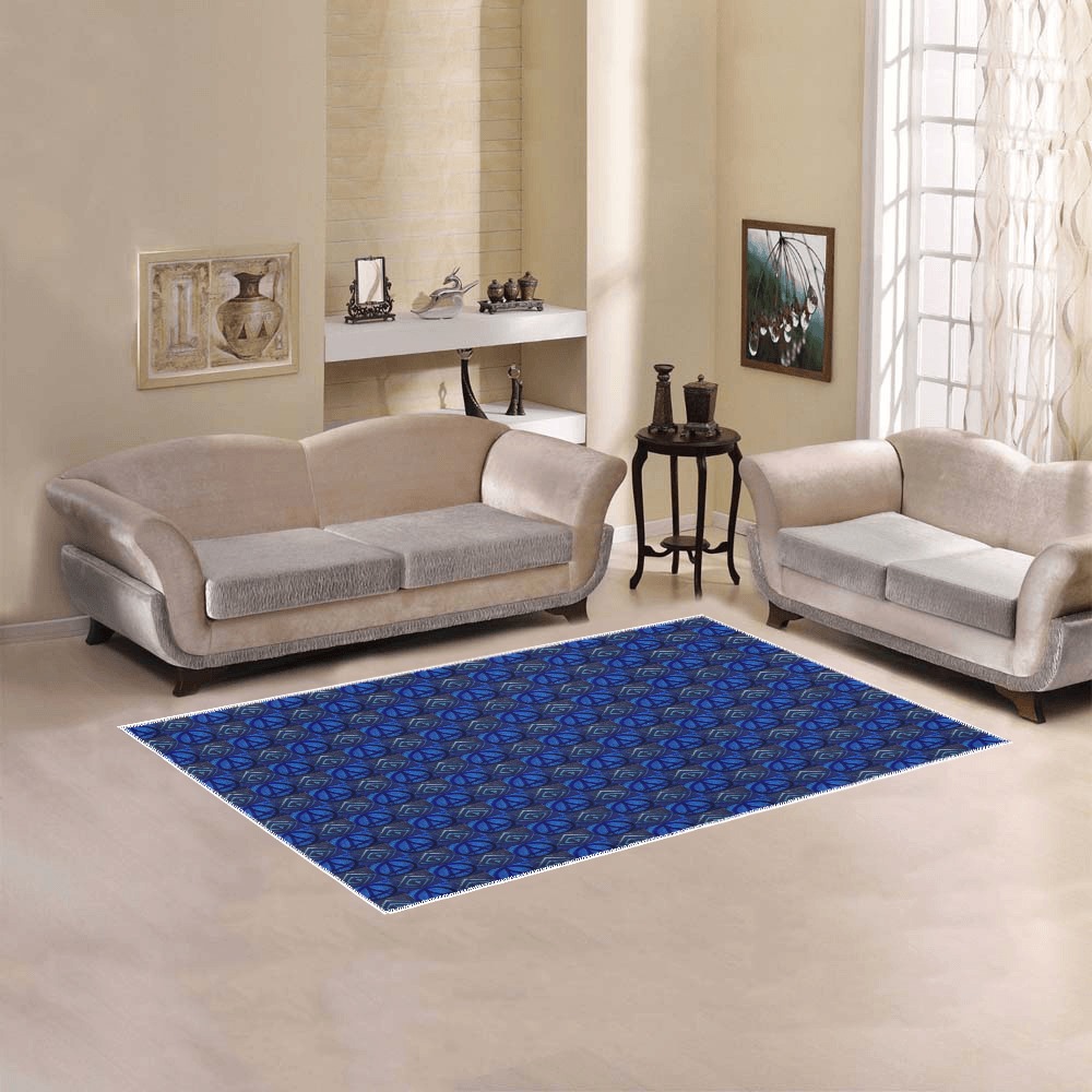 blue peace, repeating pattern Area Rug 5'x3'3''
