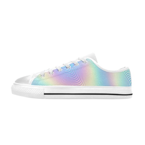 Holographic Rainbow Prints Women's Classic Canvas Shoes (Model 018)