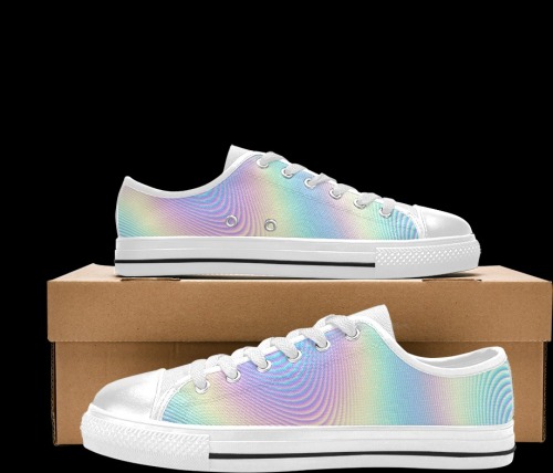 Holographic Rainbow Prints Men's Classic Canvas Shoes (Model 018)