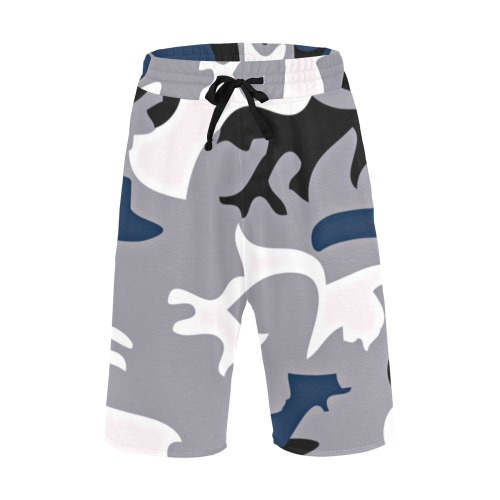 Blue and White Camo Casual Shorts Men's All Over Print Casual Shorts (Model L23)