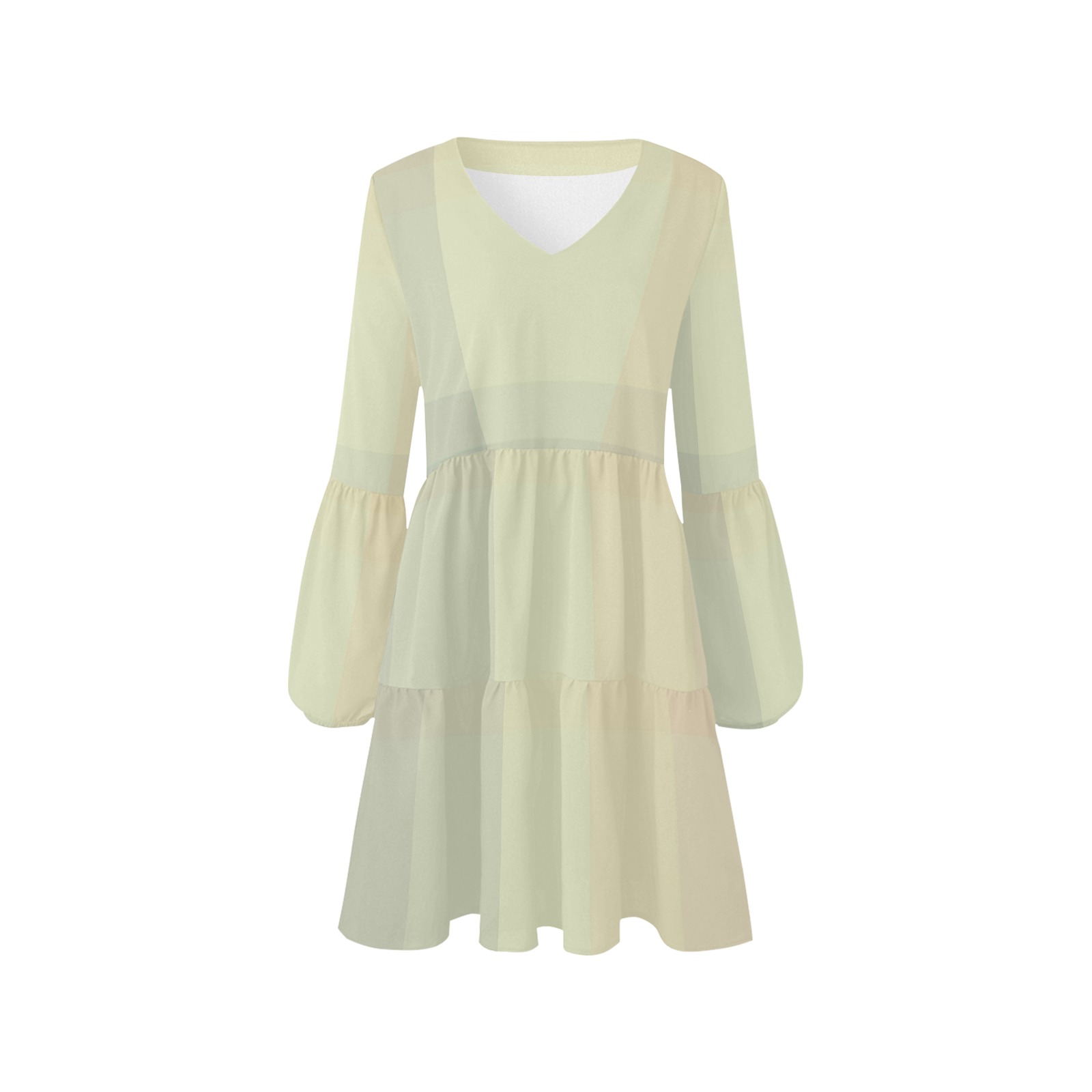 Candy Sweet Pastel Pattern V-Neck Loose Fit Dress (Model D62)