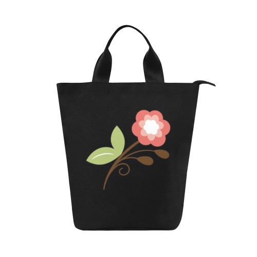 pink flower Nylon Lunch Tote Bag (Model 1670)