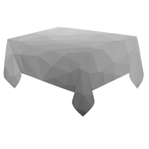 Grey Gradient Geometric Mesh Pattern Cotton Linen Tablecloth 60"x 84"