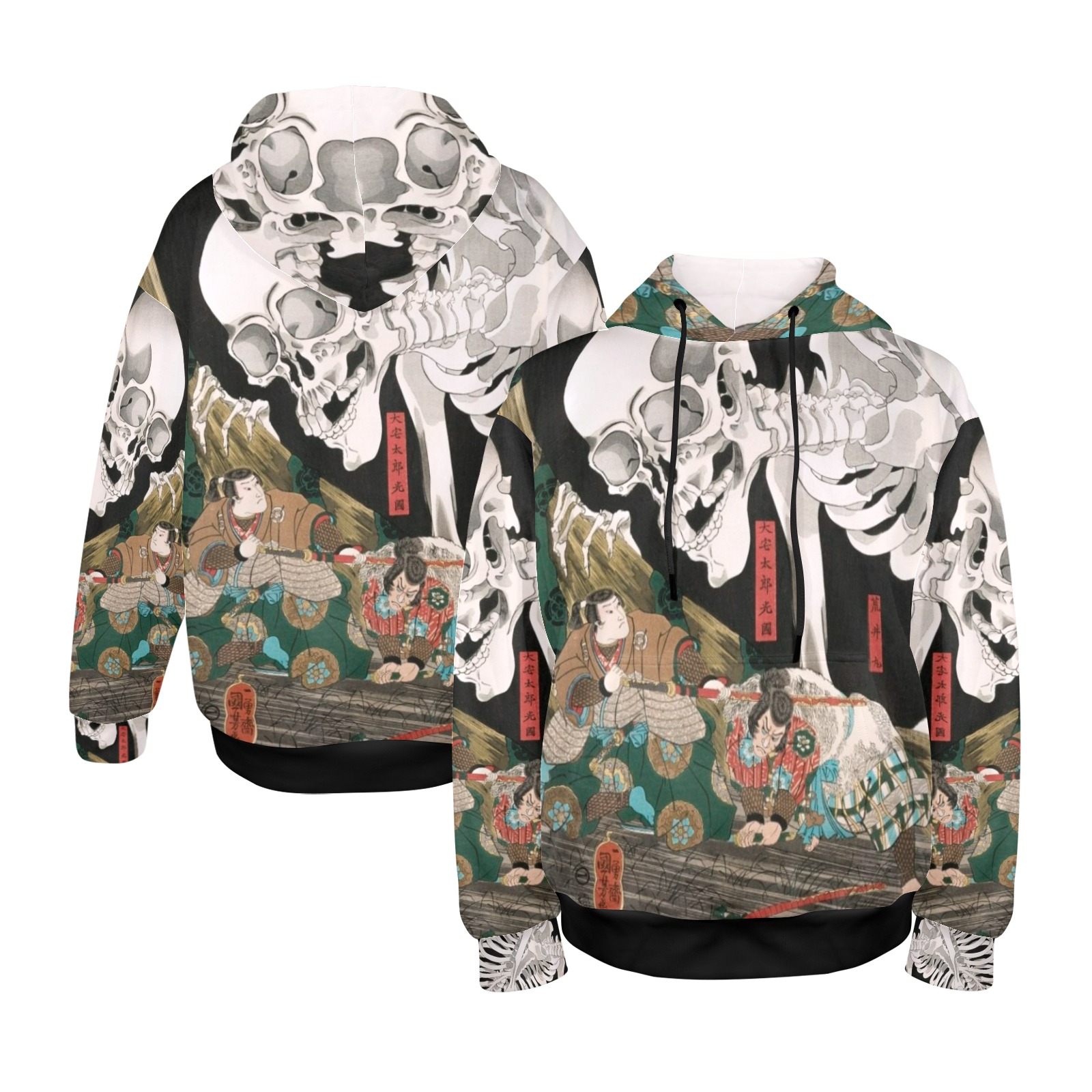 Japanese Skeleton Men's All Over Print Hoodie (Model H61)